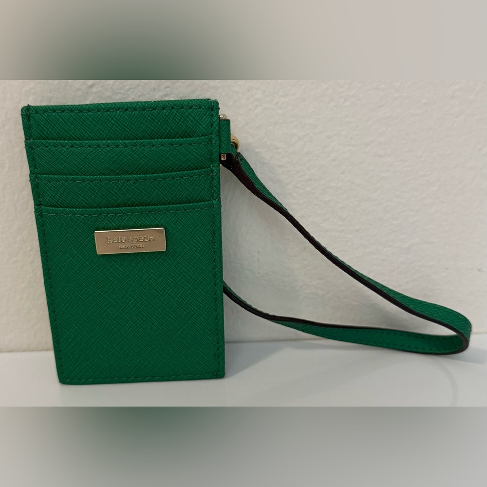 NWOT Kate Spade Saffiano Leather Small Slim Card Holder Green